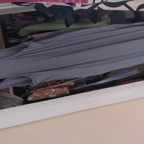 Lululemon 10 grey halter scoop neck summer tank dress double slit long full leng - Picture 4 of 9